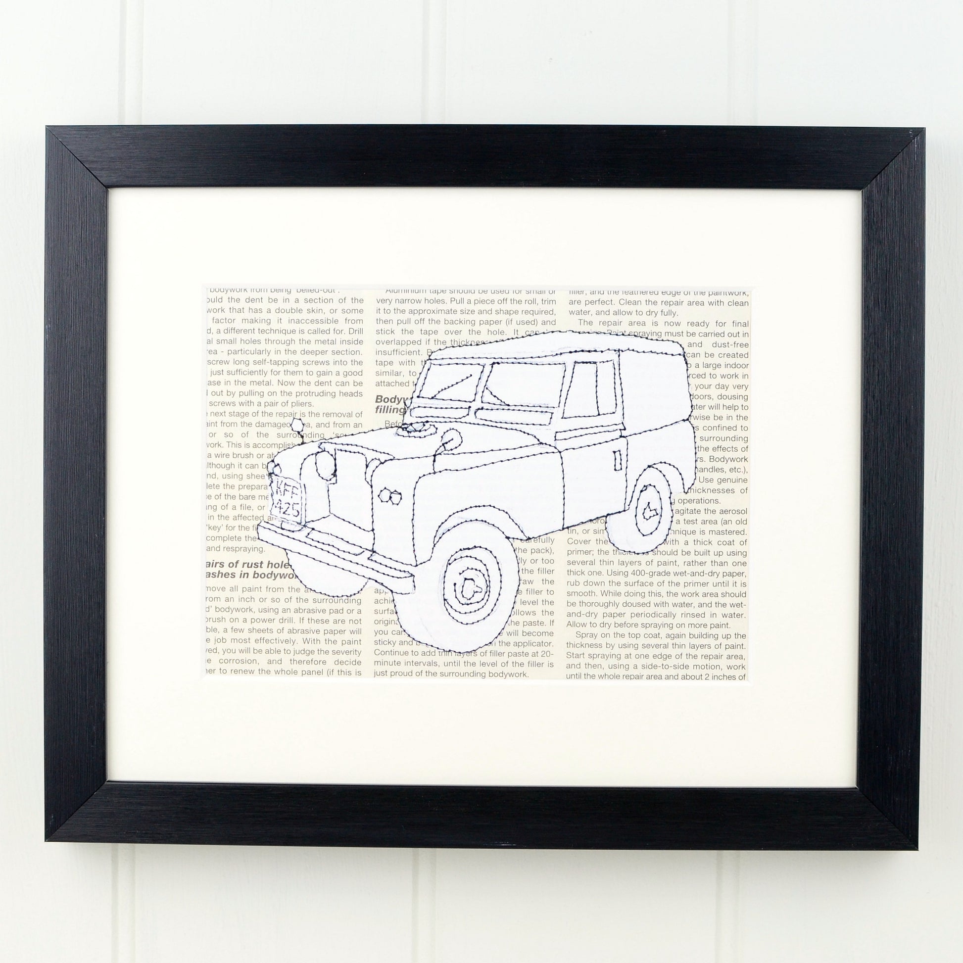 Personalised Landrover Embroidered Artwork - ZoeGibbons