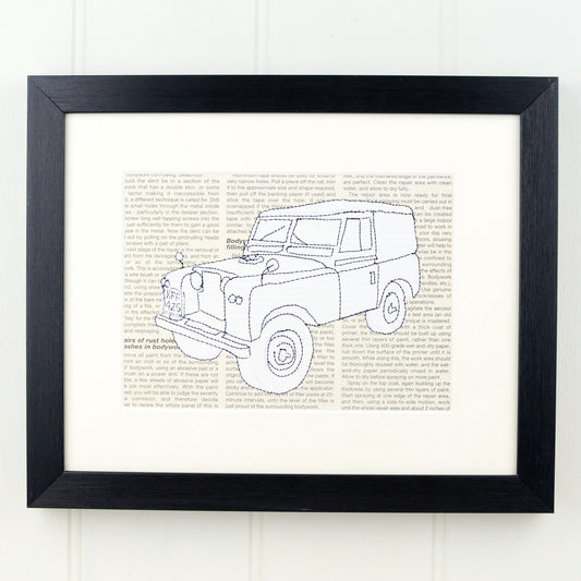 Personalised Landrover Embroidered Artwork - ZoeGibbons