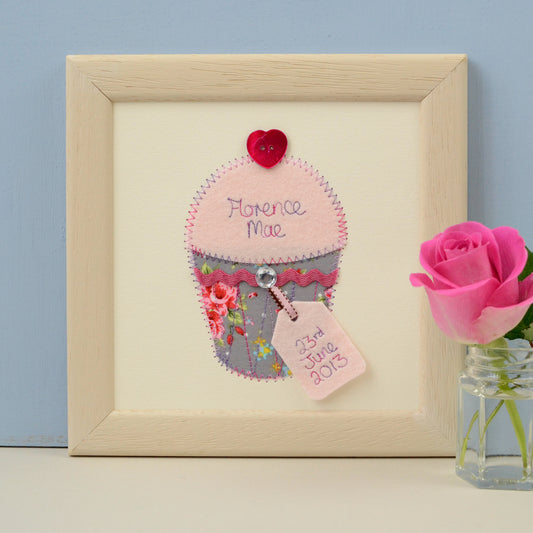 Personalised Cupcake Embroidered Plaque - ZoeGibbons