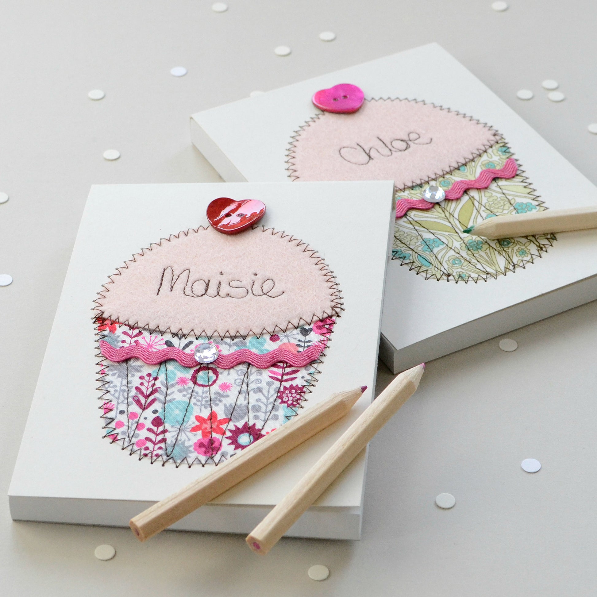 Personalised Cupcake Embroidered Notepad - ZoeGibbons