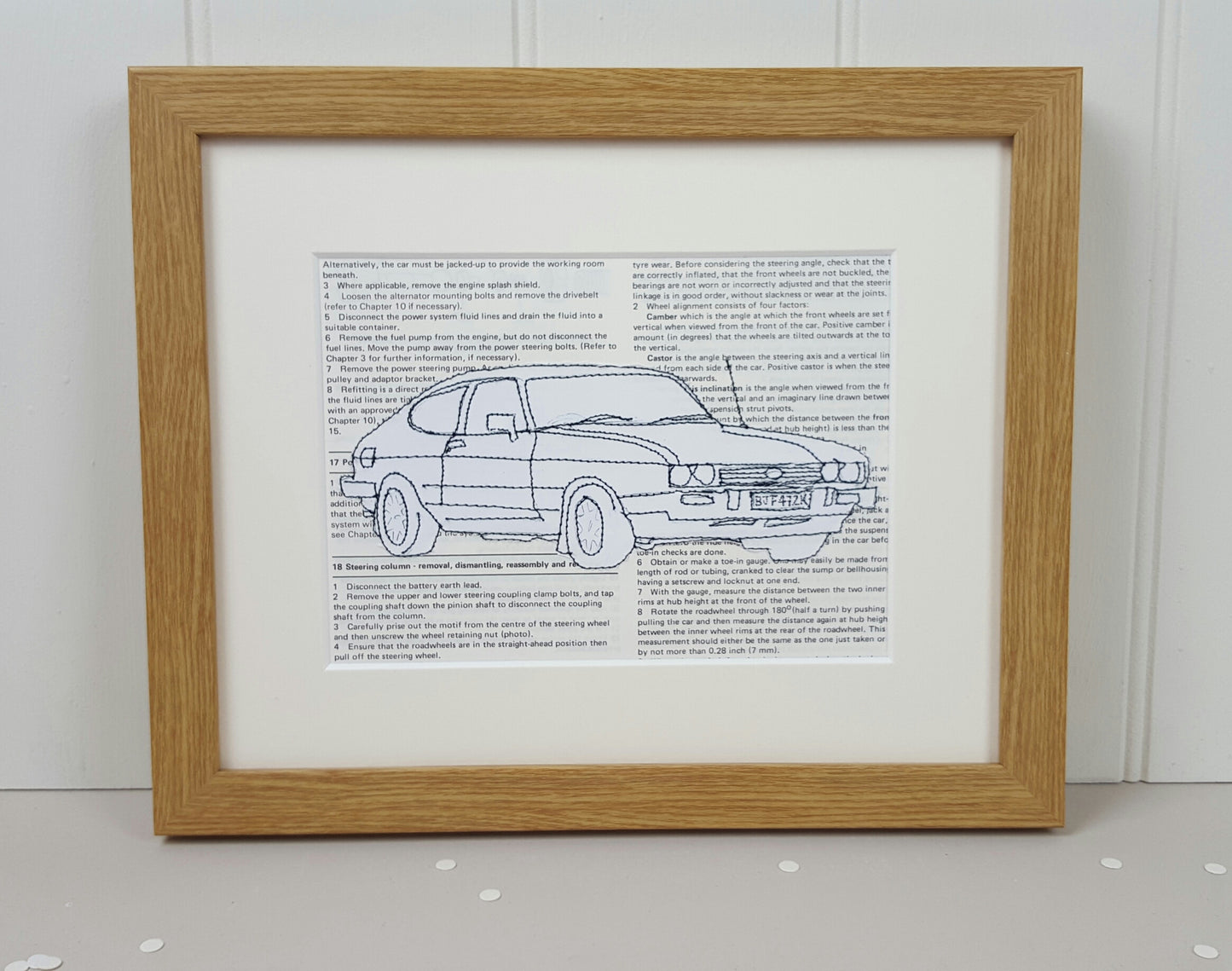 Personalised Ford Capri Embroidered Artwork - ZoeGibbons