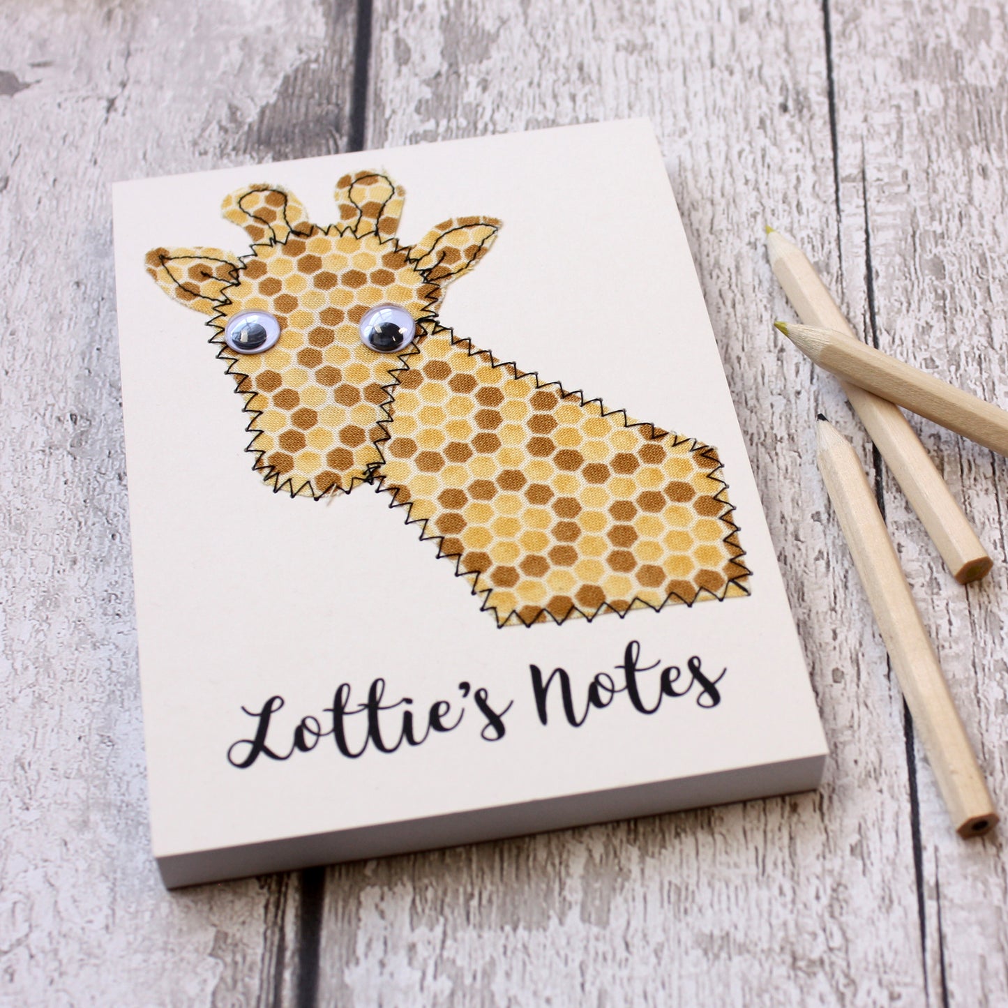 Personalised Safari Animal Embroidered Notepad - ZoeGibbons