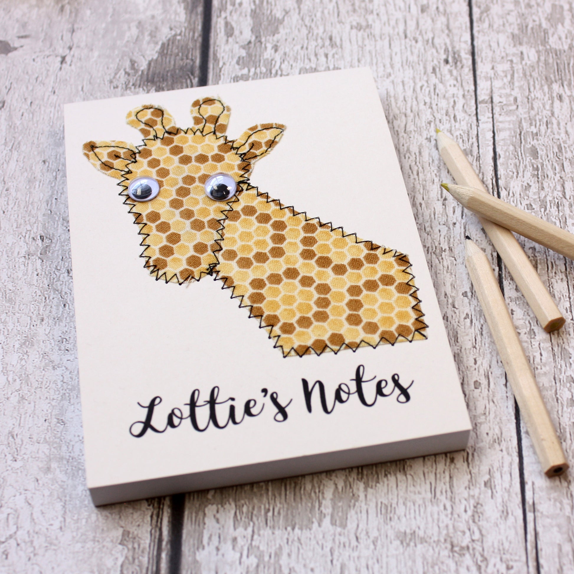 Personalised Safari Animal Embroidered Notepad - ZoeGibbons
