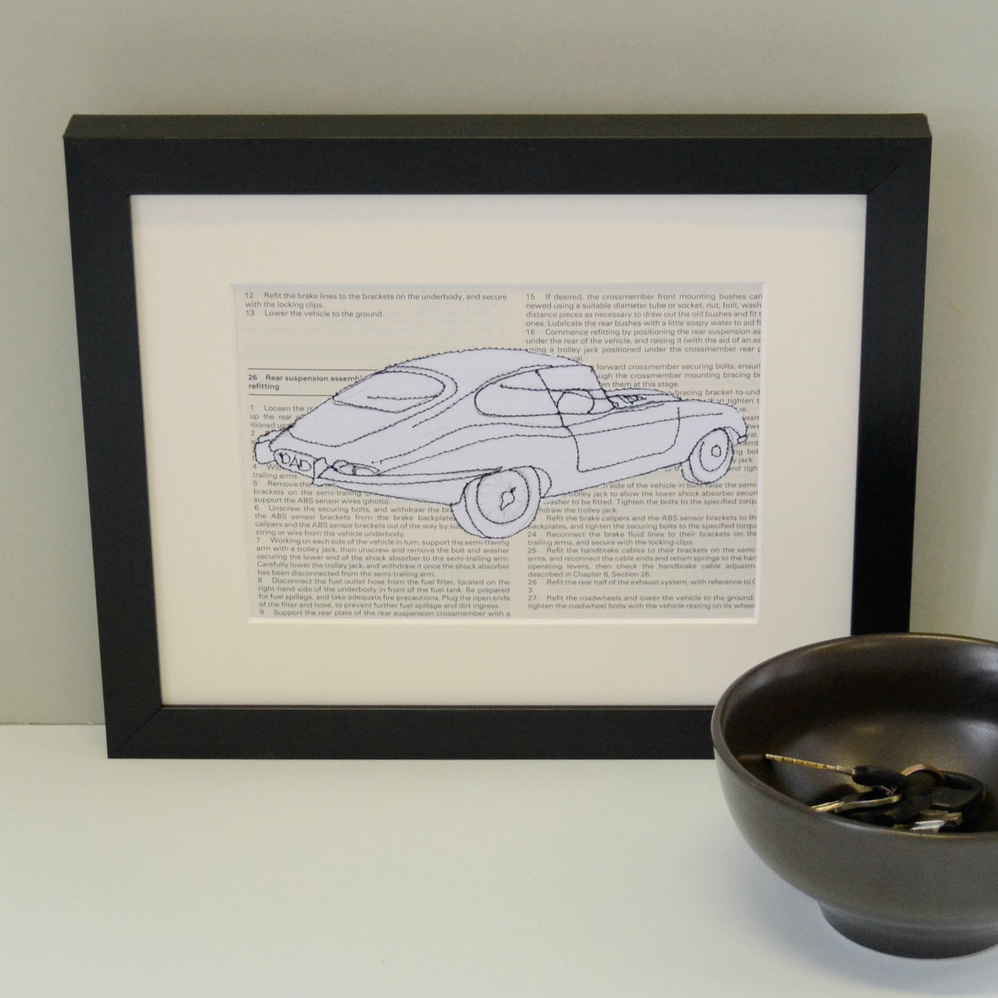 Personalised Jaguar E Type Embroidered Artwork - ZoeGibbons