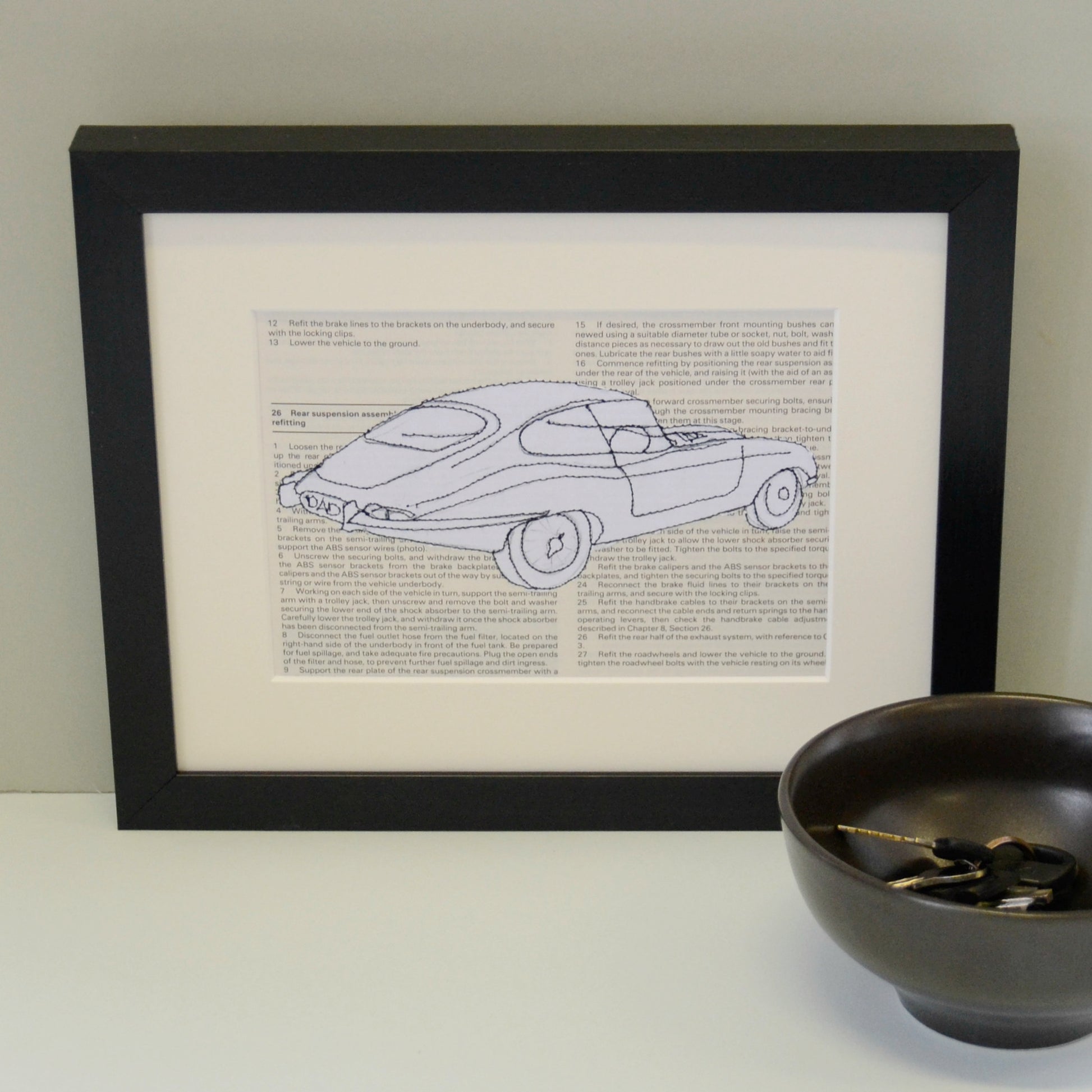Personalised Jaguar E Type Embroidered Artwork - ZoeGibbons