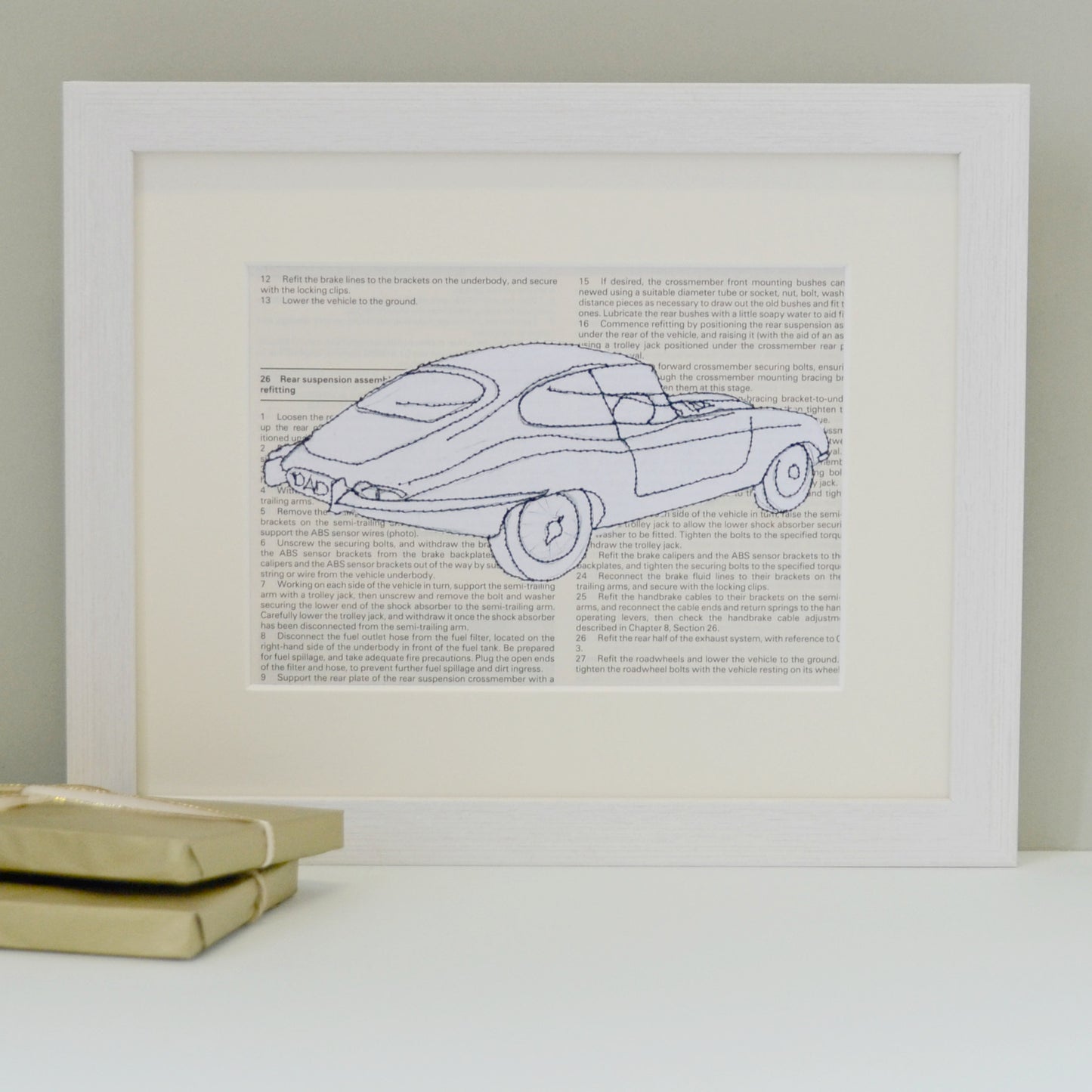Personalised Jaguar E Type Embroidered Artwork - ZoeGibbons