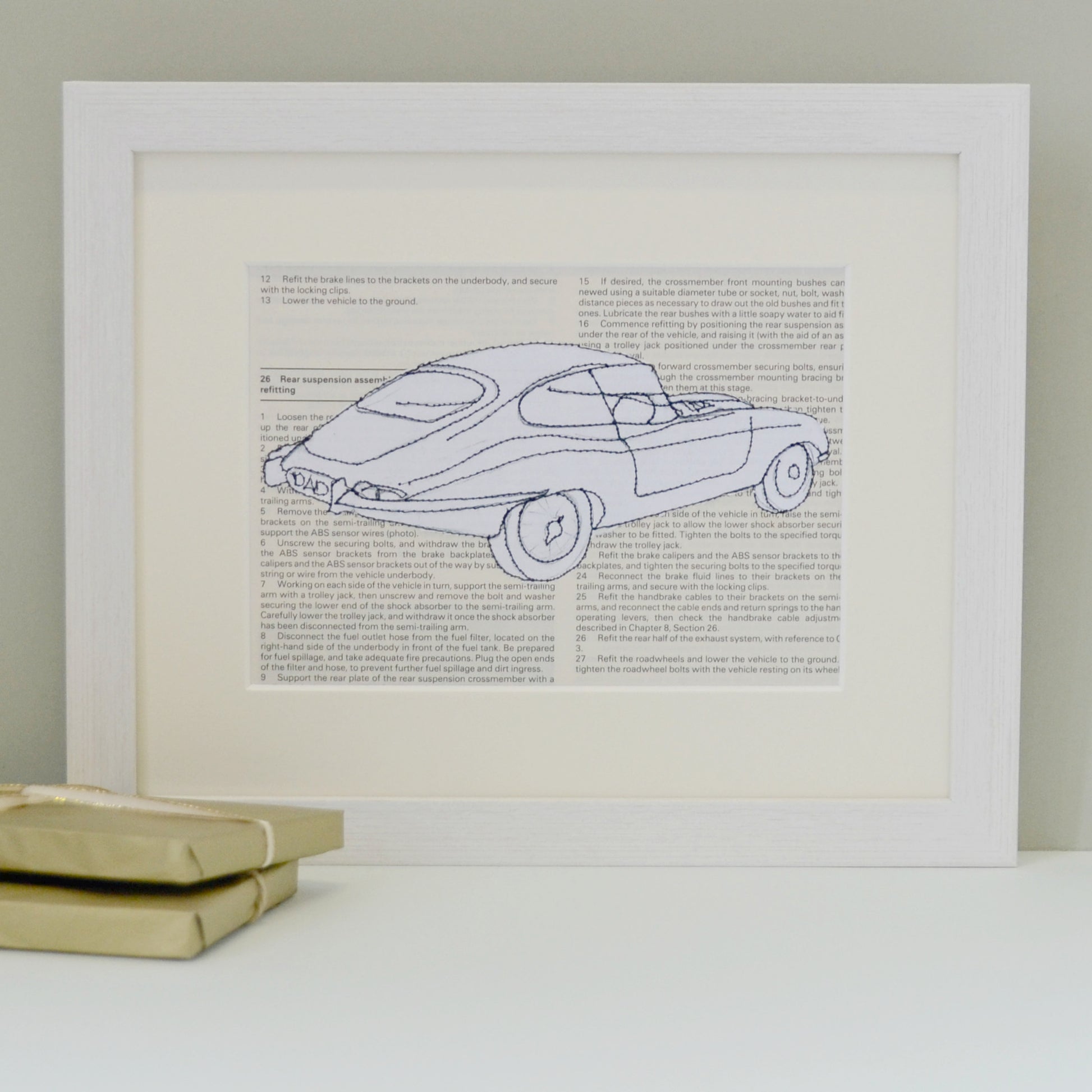 Personalised Jaguar E Type Embroidered Artwork - ZoeGibbons