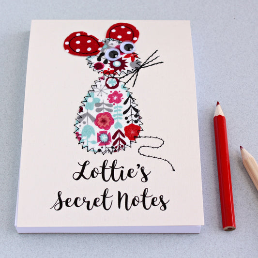 Personalised Mouse Embroidered Notepad - ZoeGibbons