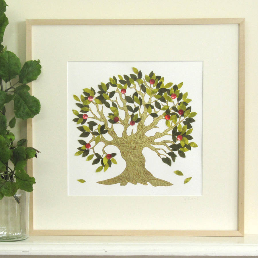 Personalised Embroidered Fruit Tree Artwork - ZoeGibbons