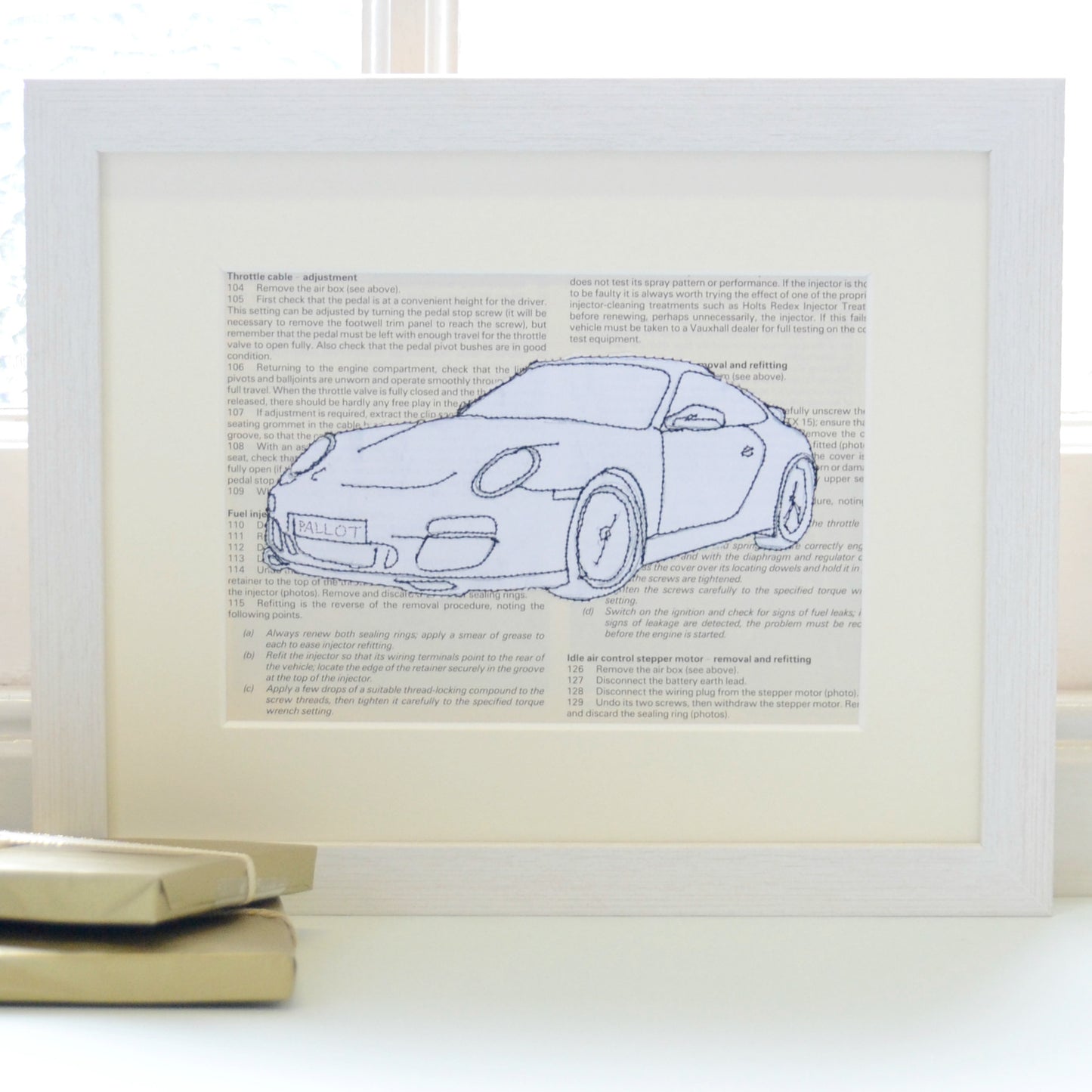 Personalised Porsche Embroidered Artwork - ZoeGibbons