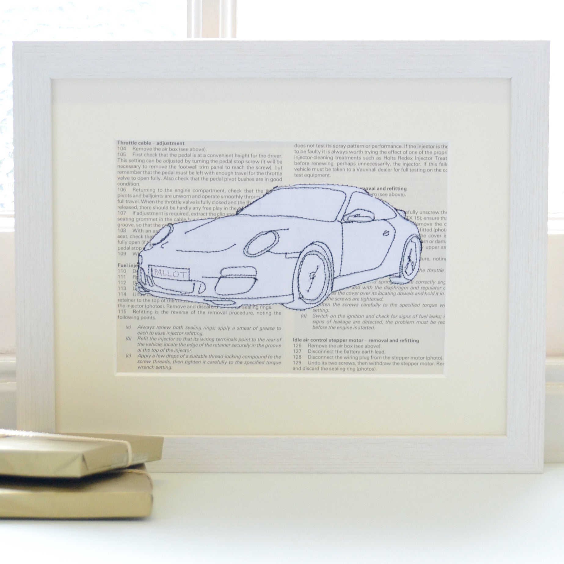 Personalised Porsche Embroidered Artwork - ZoeGibbons
