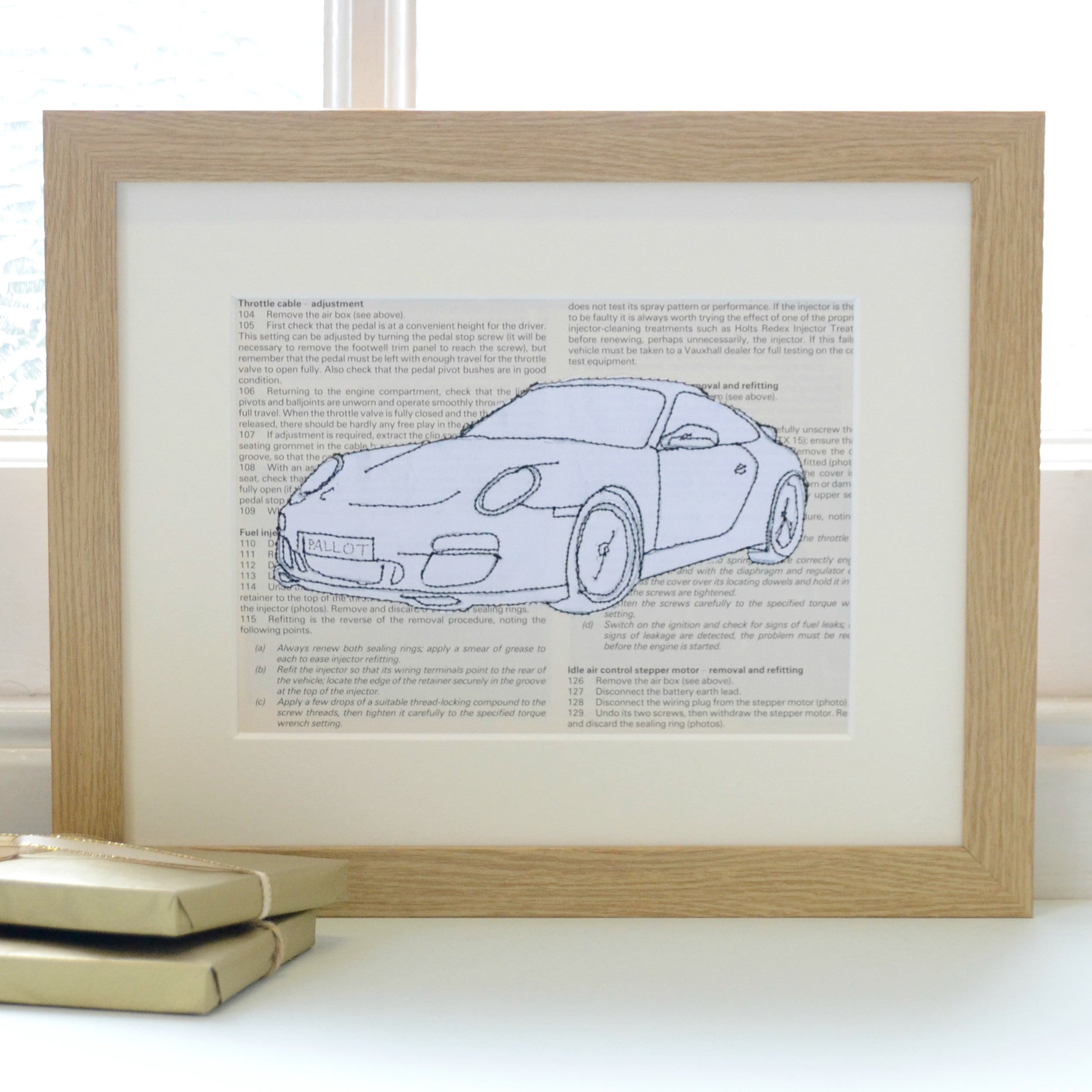 Personalised Porsche Embroidered Artwork - ZoeGibbons