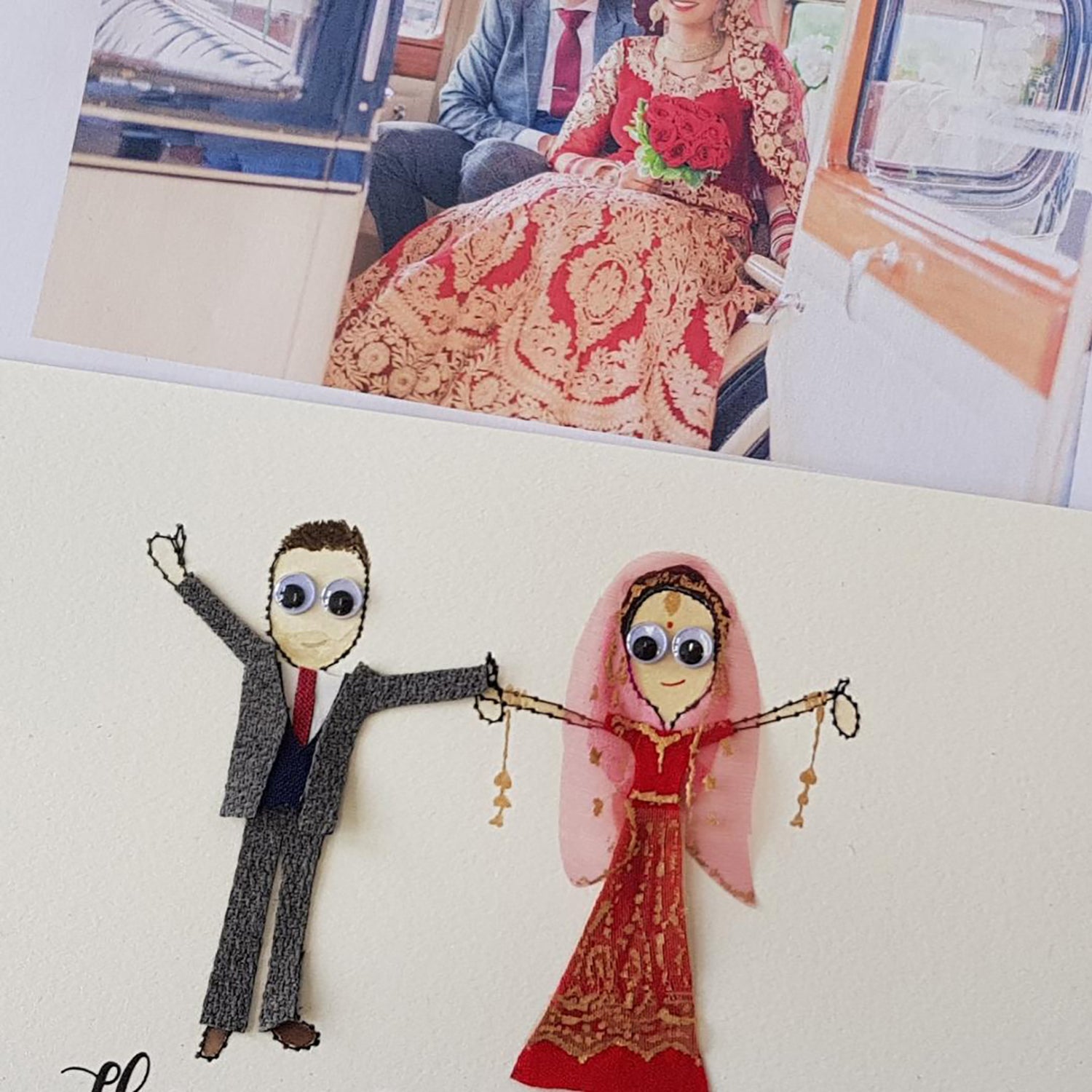 Personalised Couple with children/pets embroidered artwork - ZoeGibbons