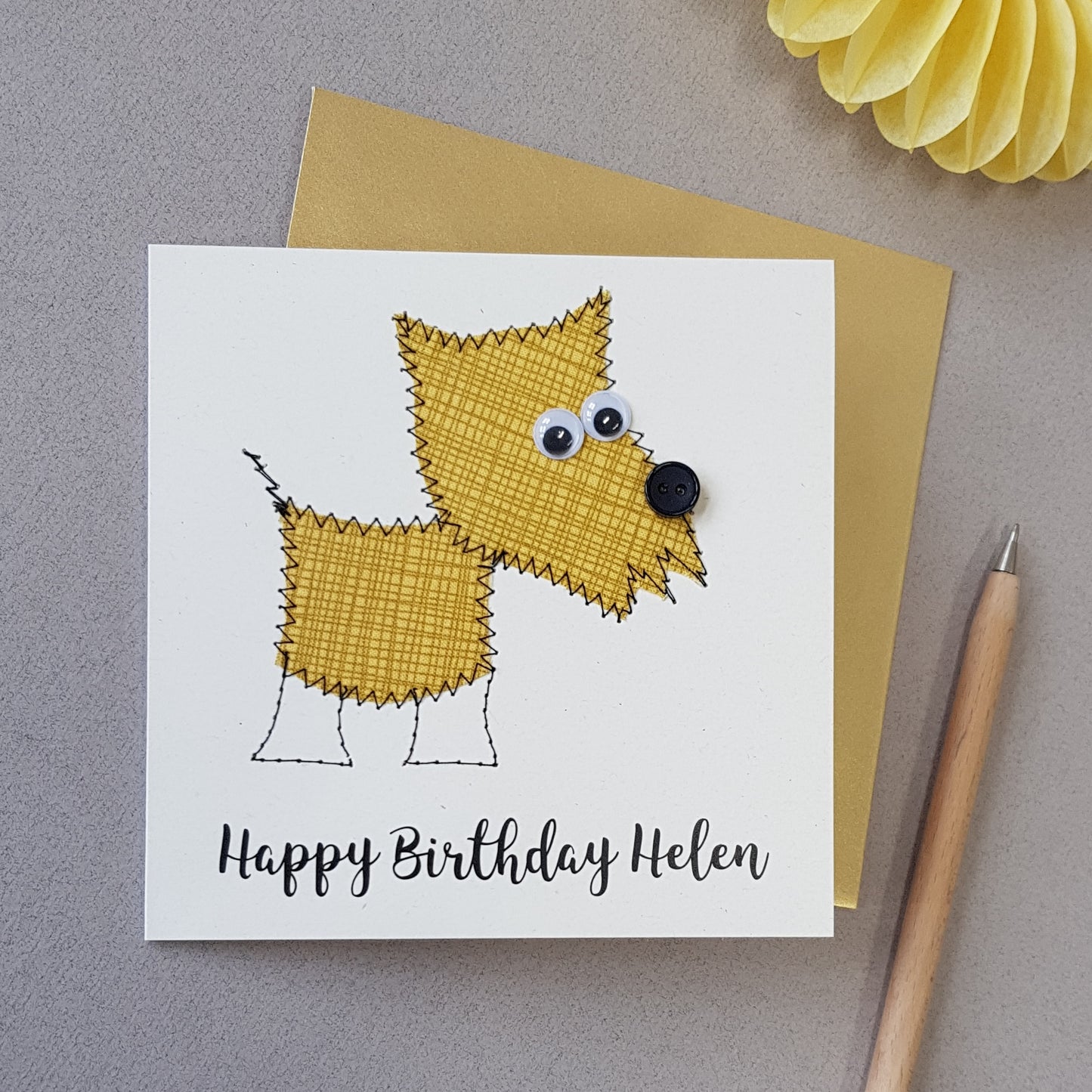 Personalised Dog Embroidered Card