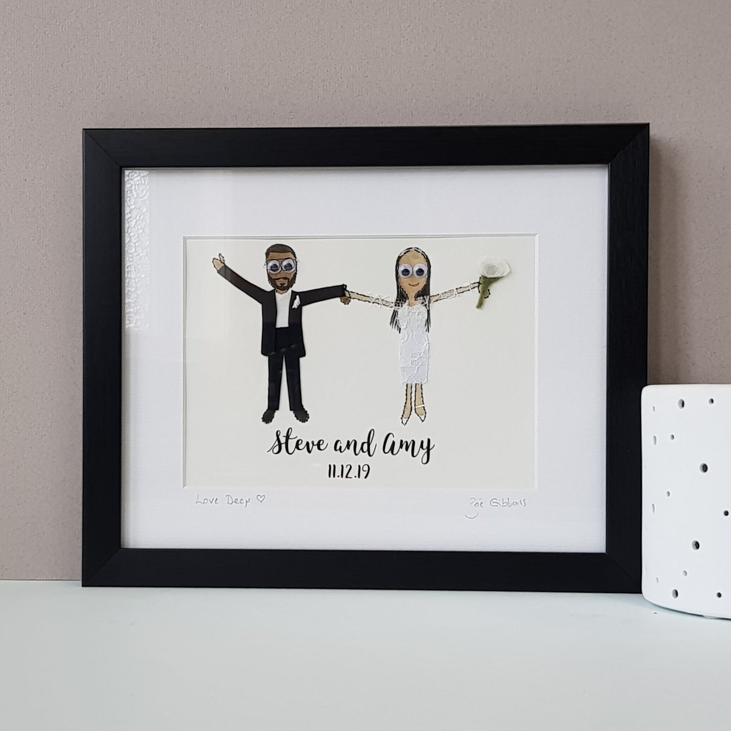 Personalised Cotton Anniversary Embroidered Artwork