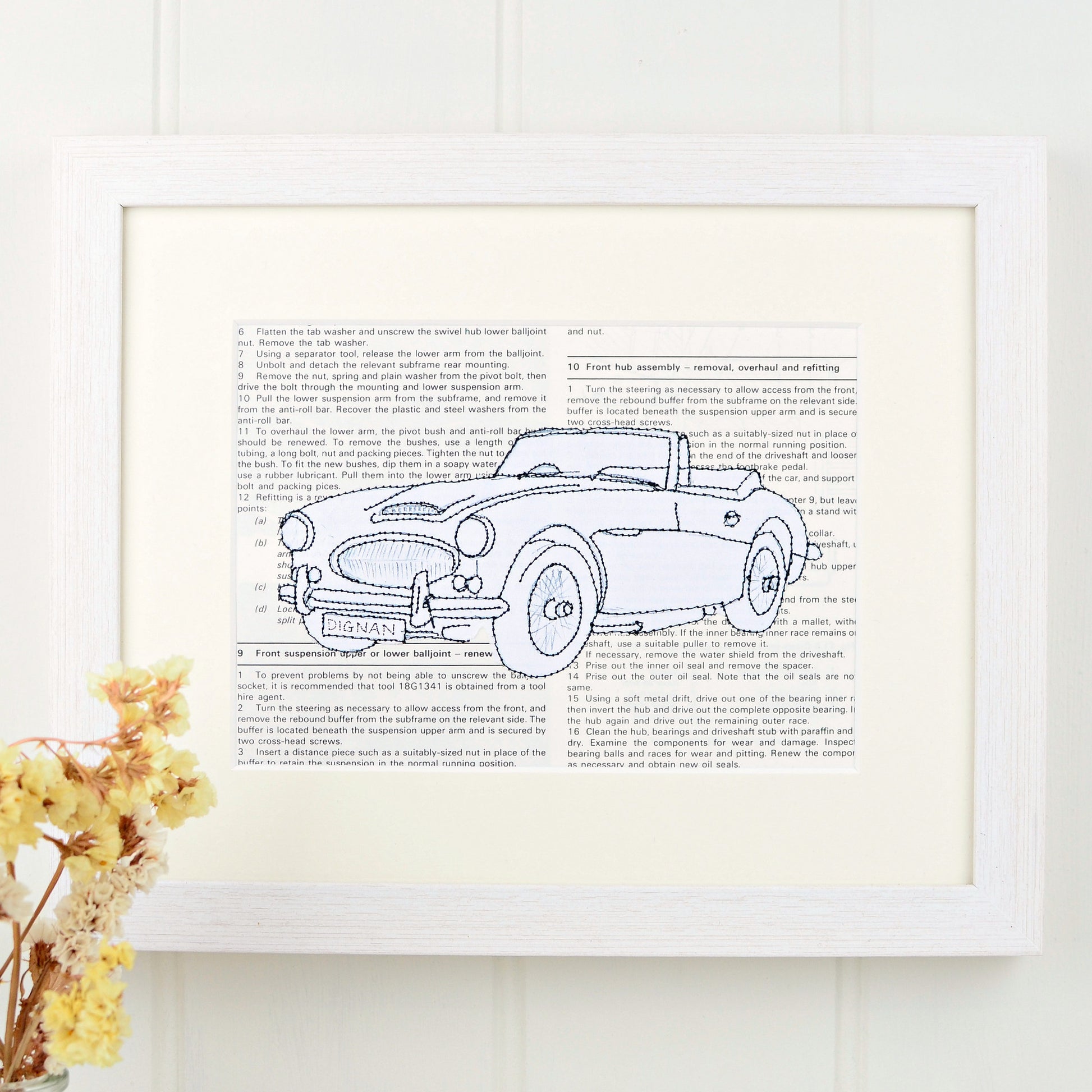 Personalised Austin Healey Embroidered Artwork - ZoeGibbons