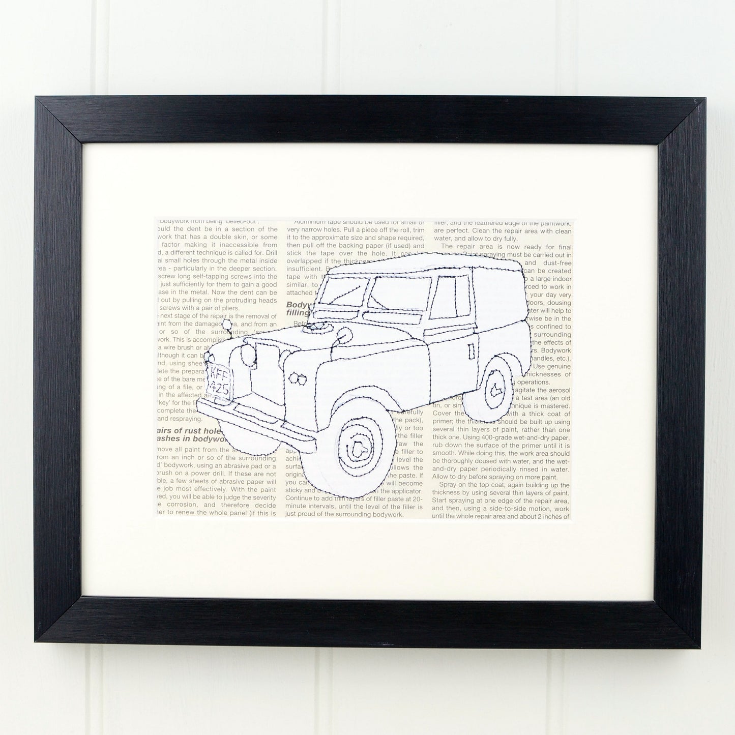 Personalised Landrover Embroidered Artwork - ZoeGibbons