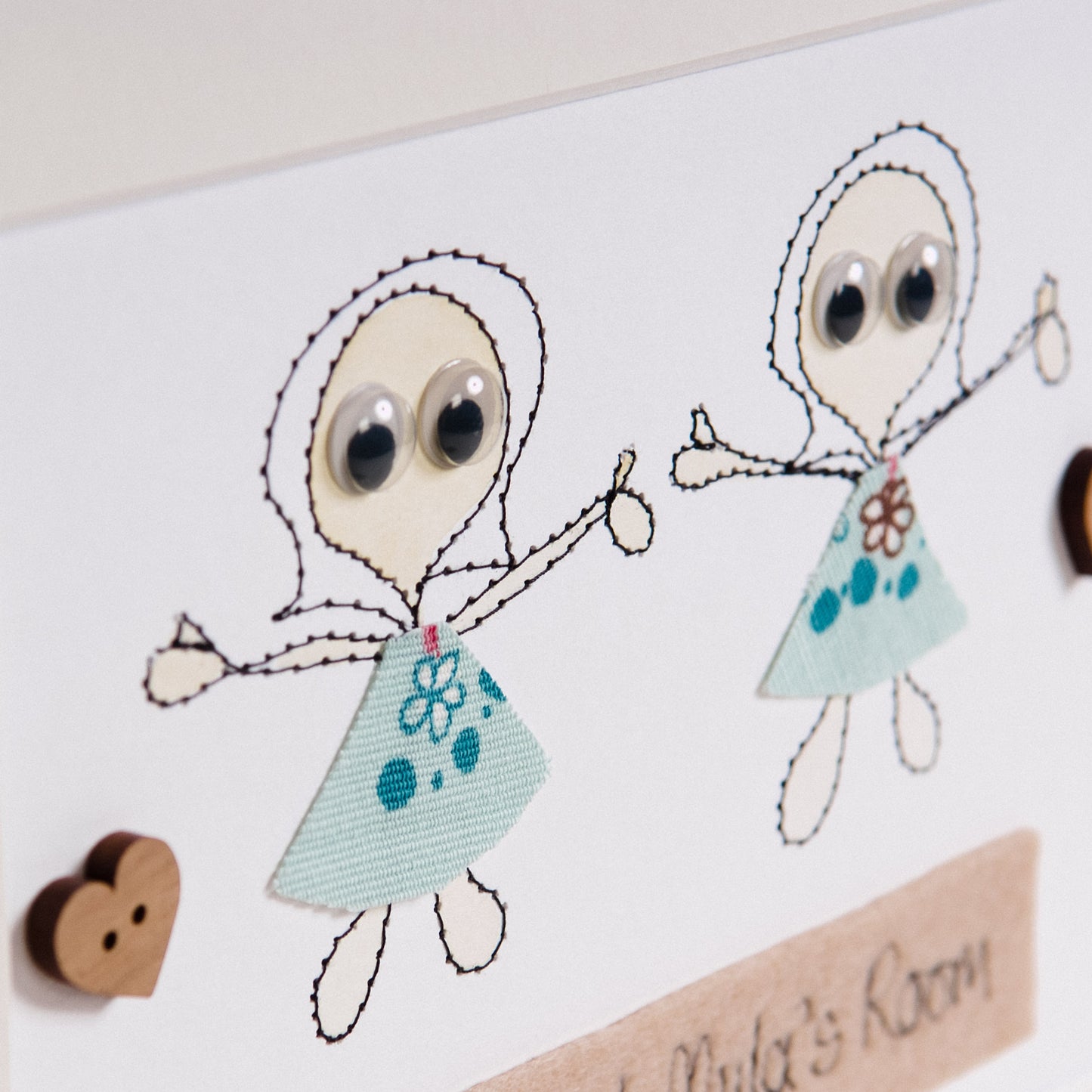 Personalised Siblings Embroidered Artwork - ZoeGibbons