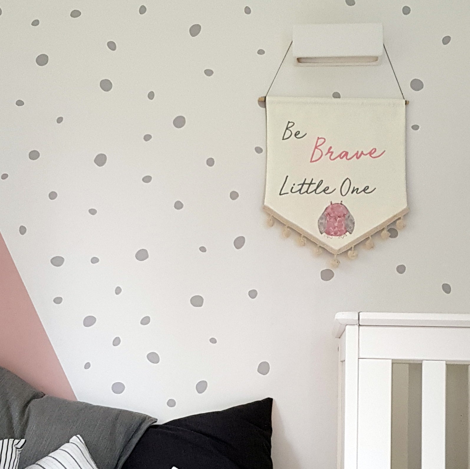 Custom 'Be Brave Little One' Embroidered Wall Hanging - ZoeGibbons