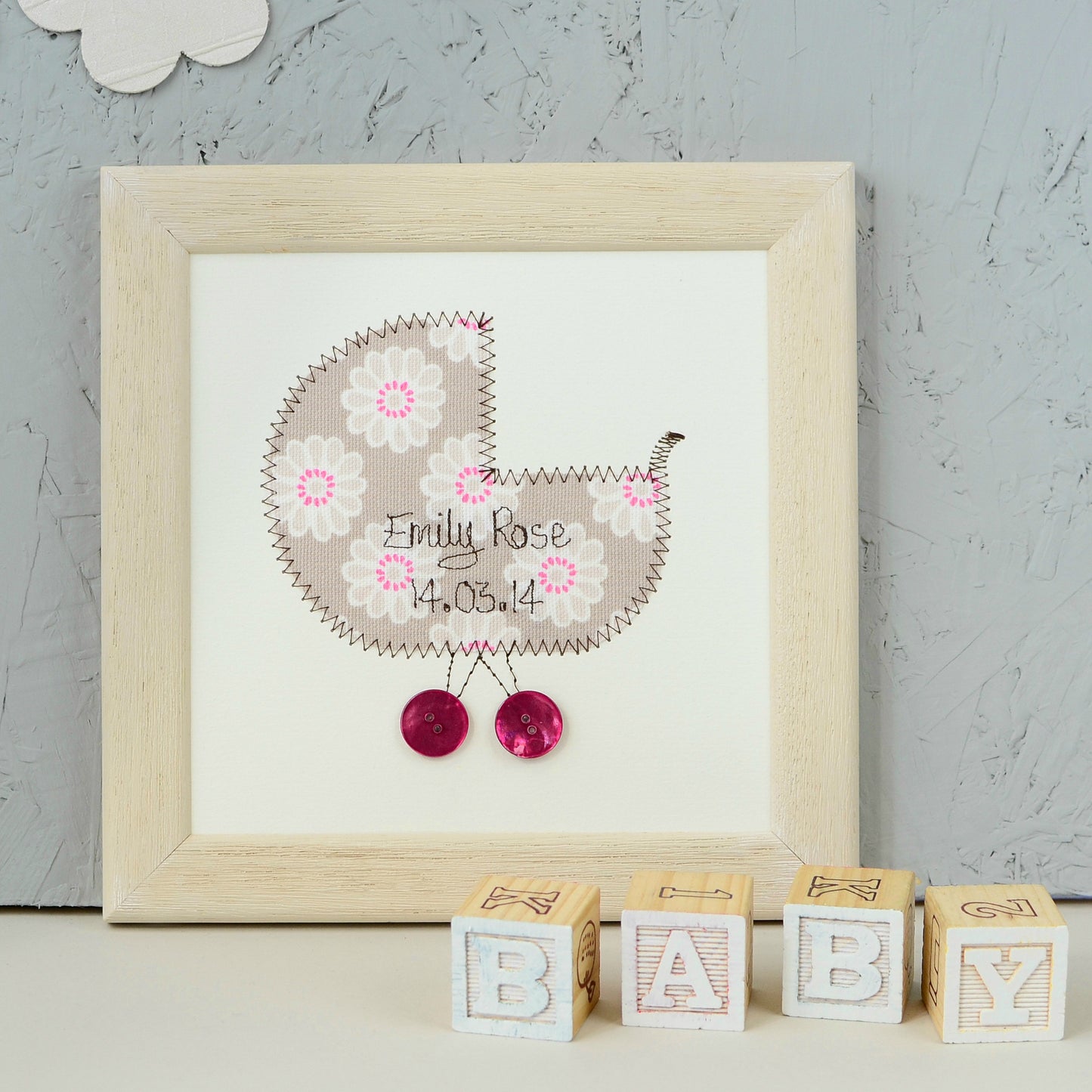 Personalised Embroidered New Baby Plaque - ZoeGibbons