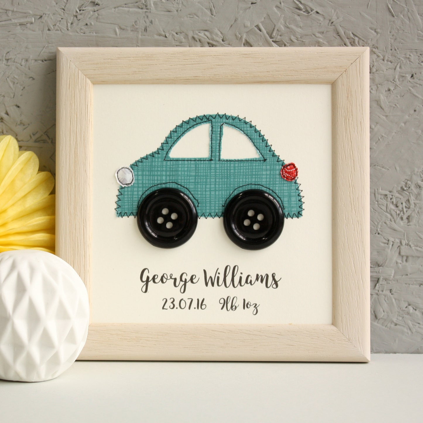 Personalised Car Embroidered Plaque - ZoeGibbons