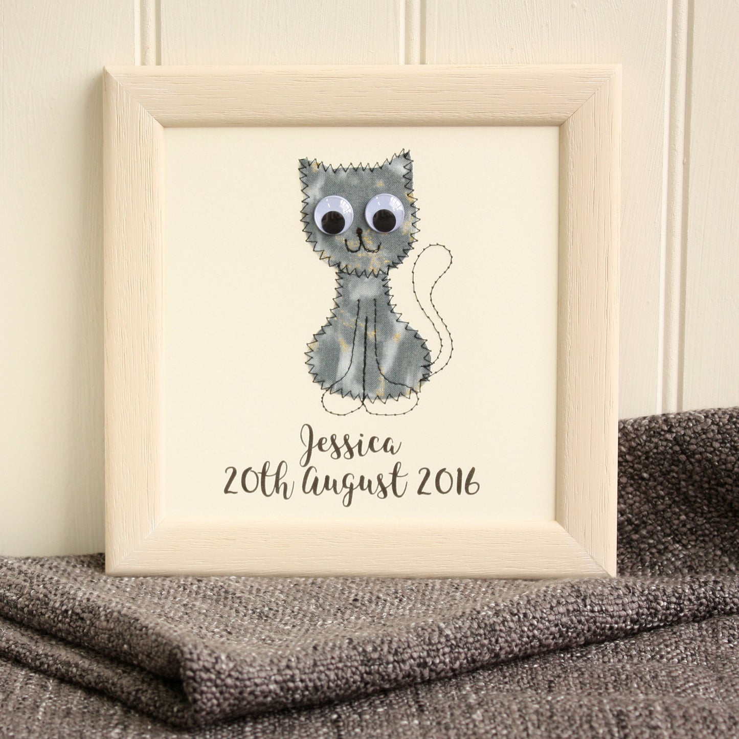 Personalised Cat Embroidered Plaque - ZoeGibbons