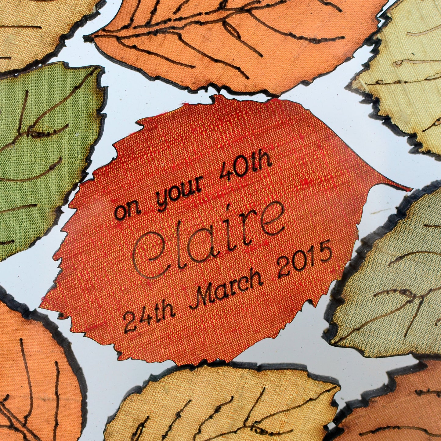 Personalised Leaf Guest Book with floating, double sided frame - ZoeGibbons