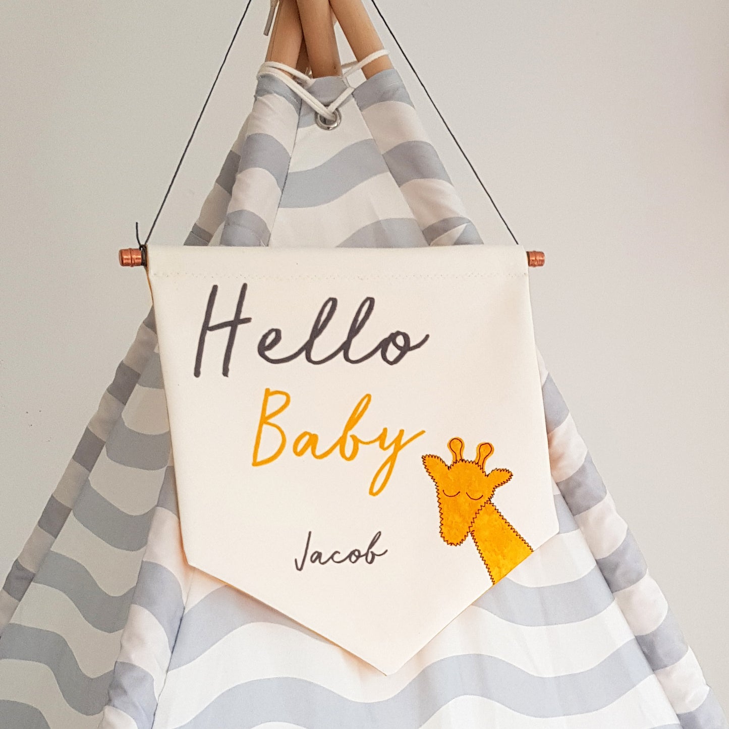 Personalised New Baby Embroidered Wall Hanging - ZoeGibbons