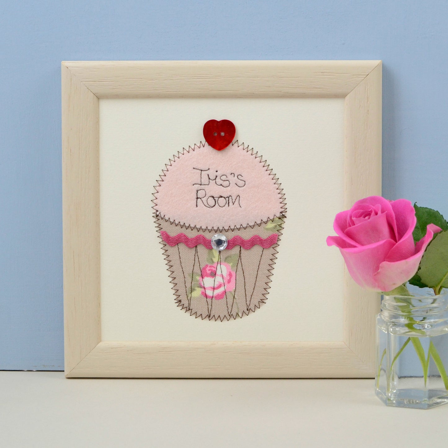 Personalised Cupcake Embroidered Plaque - ZoeGibbons