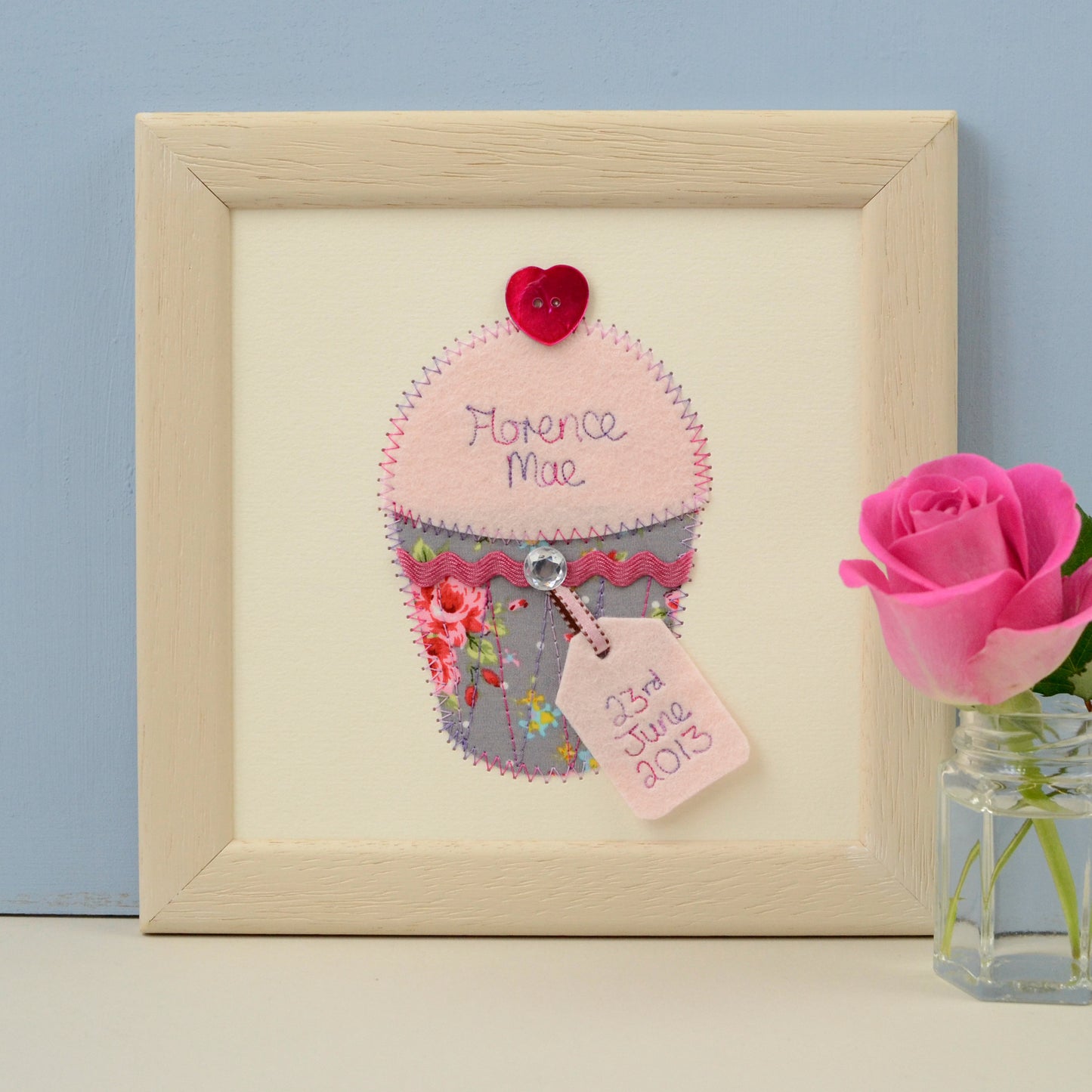 Personalised Cupcake Embroidered Plaque - ZoeGibbons