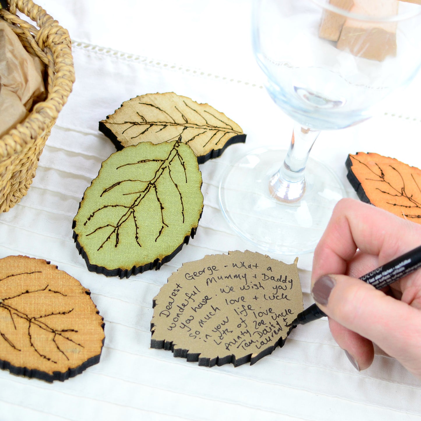 Personalised Leaf Drop Top Guest Book - ZoeGibbons