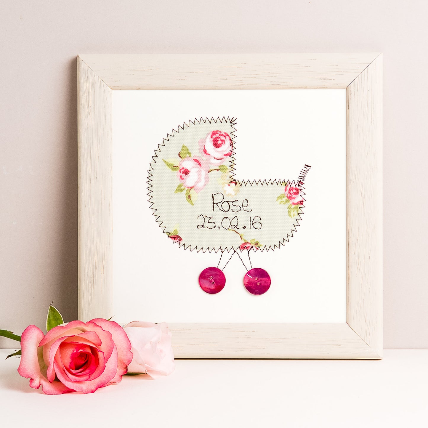 Personalised Embroidered New Baby Plaque - ZoeGibbons