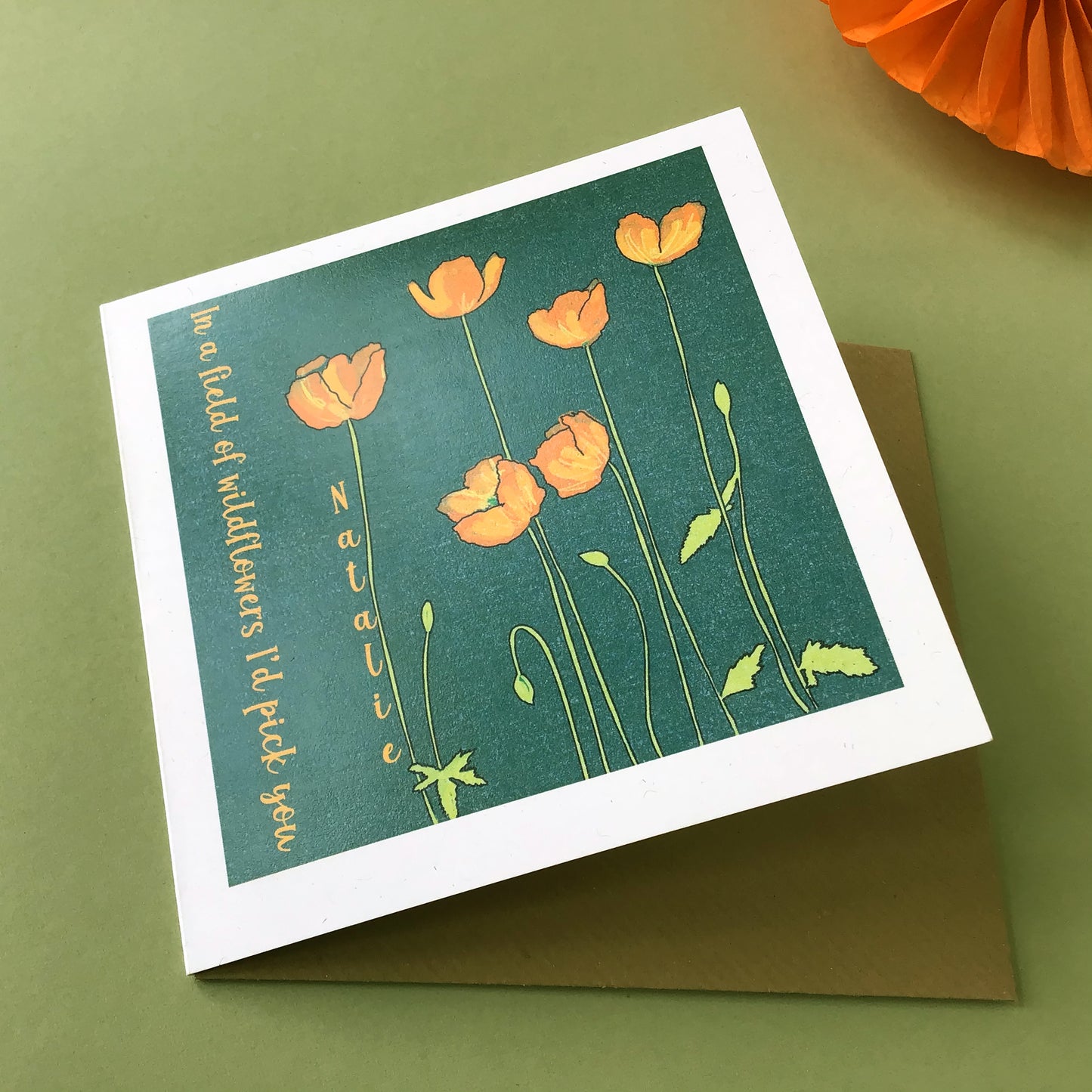Personalised Wildflower "I'd pick you" card