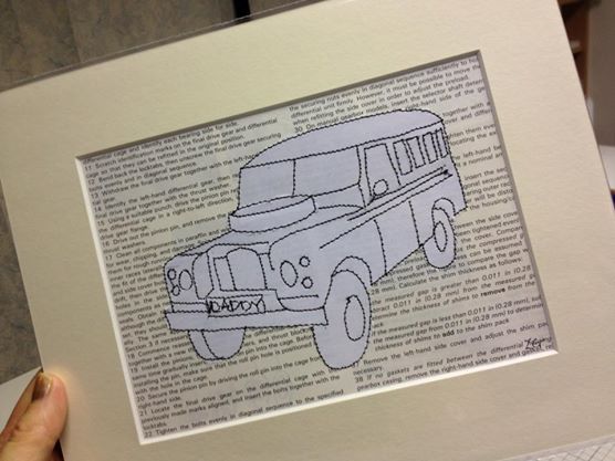 Personalised Landrover Embroidered Artwork - ZoeGibbons