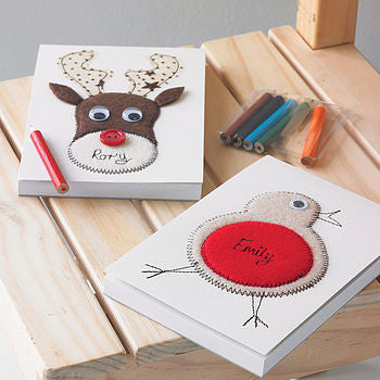 Personalised Embroidered Christmas Notepad - ZoeGibbons