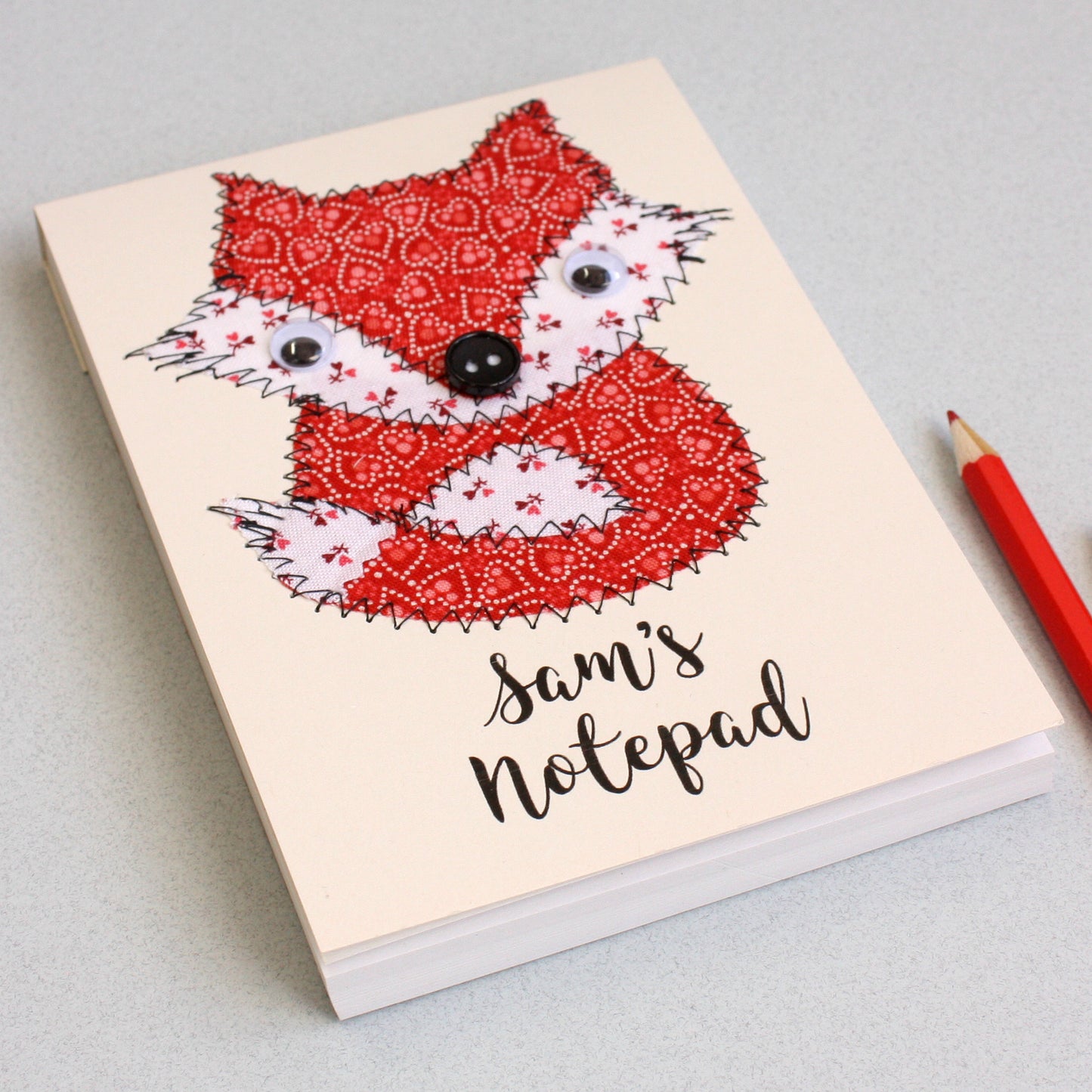 Personalised Fox Embroidered Notepad - ZoeGibbons