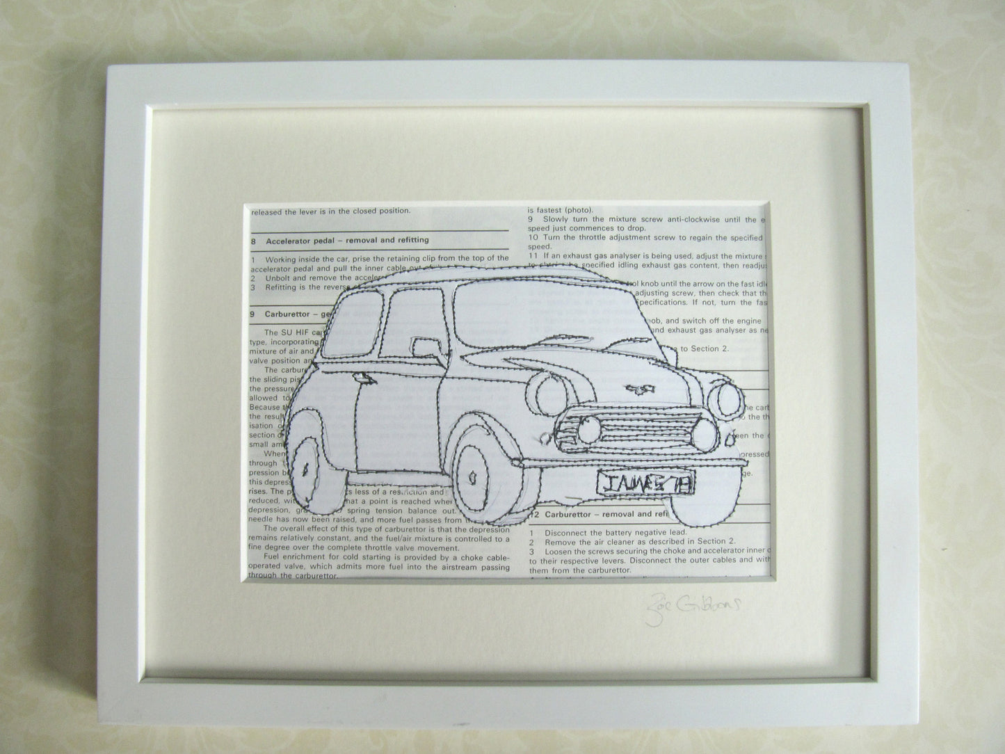 Personalised Mini Embroidered Artwork - ZoeGibbons