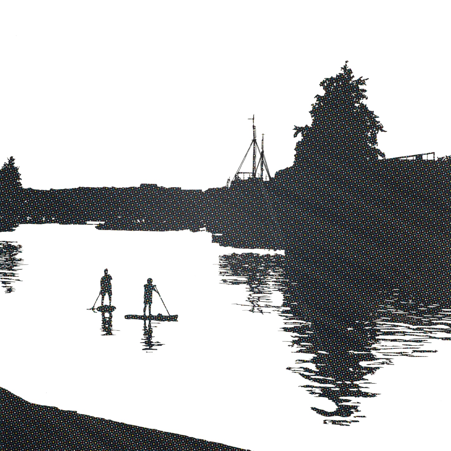 'Paddle boarders' limited edition digital print