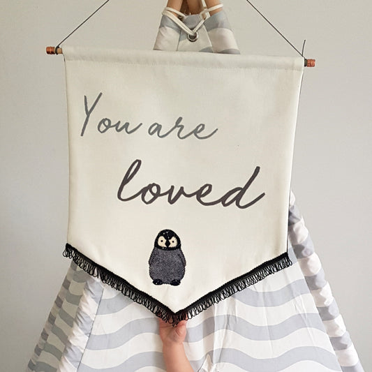 Personalised 'You Are Loved' Embroidered Wall Hanging - ZoeGibbons