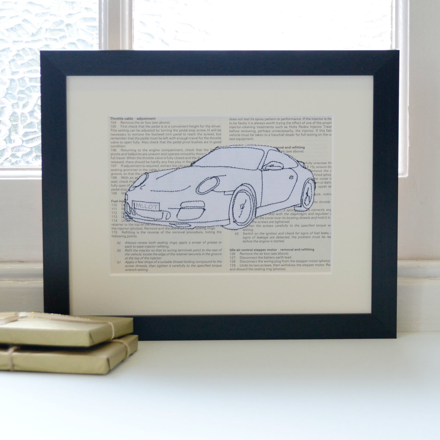 Personalised Porsche Embroidered Artwork - ZoeGibbons